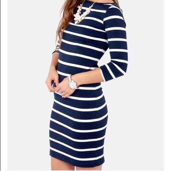 Lulus Dresses & Skirts - Lulu’s Navy Striped Dress